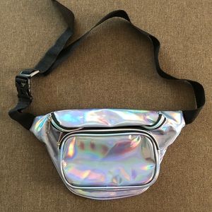 Holographic silver fanny pack